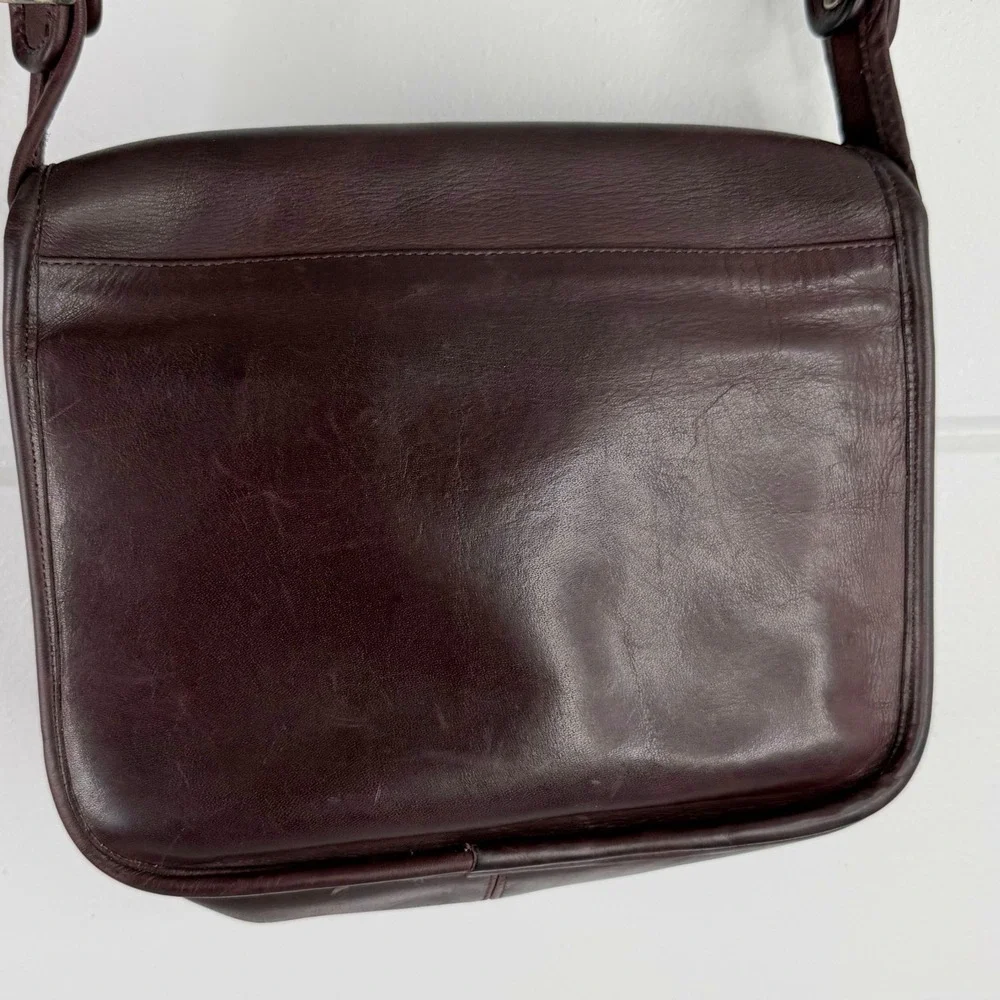Vintage Frye Saddle Bag Maroon Red Leather Shoulder Purse Satchel